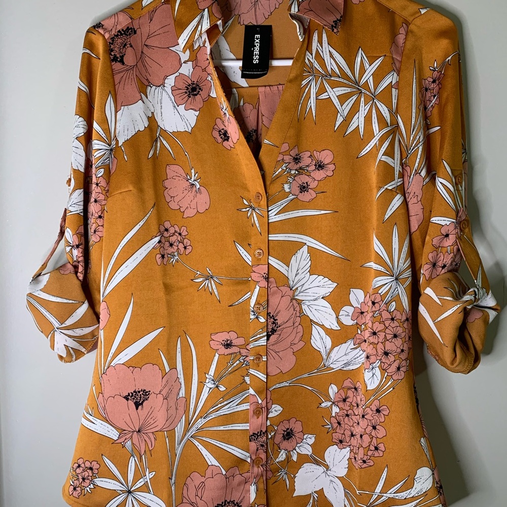 Floral Satin dress shirt